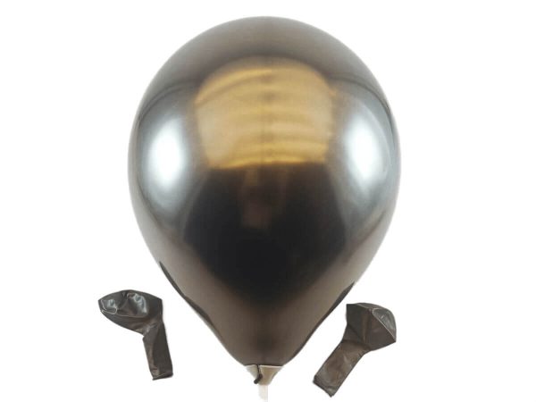 بادکنک کروم ساده مشکی 12 اینچی